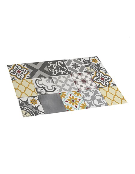 Alfombra de vinilo cromática patch gris-ambar 45x75cm