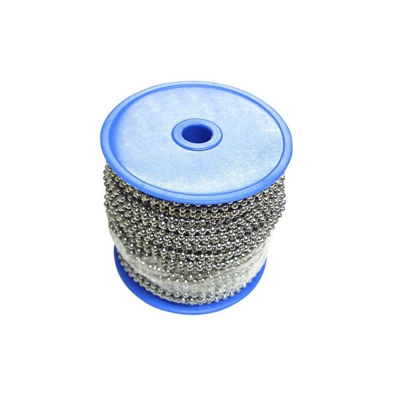 Corrente de esferas de latão cromado 4,0 mm. Rolo de 50 metros