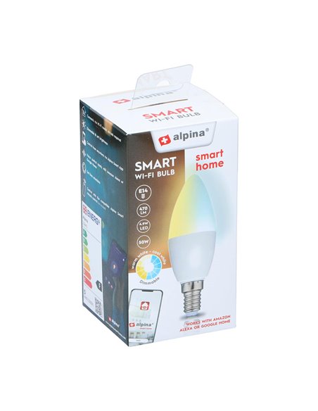 Bombilla inteligente e14 4.9w 2700-6500k alpina