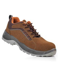 S.of zapatos de seguridad lusitania microfibra serraje marrón s1p metalfree src talla 35 anibal