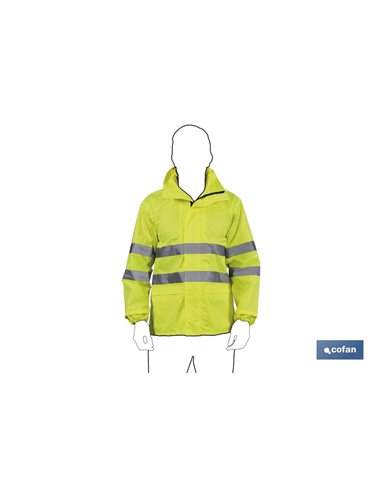 High Visibility Rain Jacket Model Pollux Yellow Size M