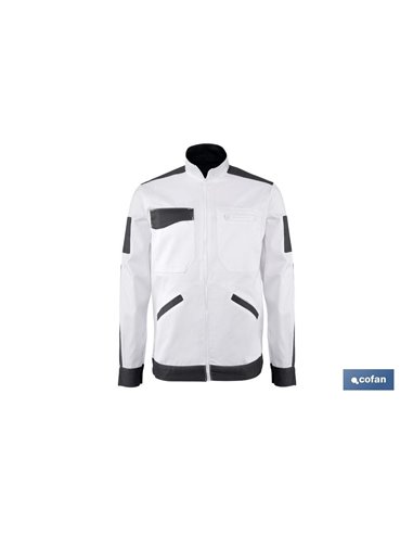 Veste de Travail Benz 280gms/M Blanc-Noir TL