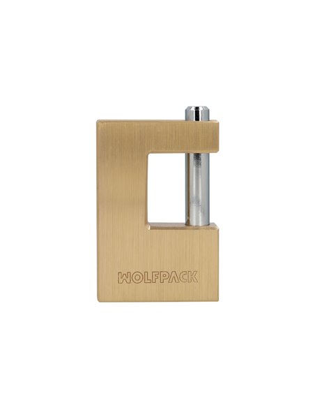 Candado Cuadrado Latón Persiana Ancho 70 mm. Alta Seguridad, Antirrobo Puertas, Contenedores, Trasteros, 2 Llaves