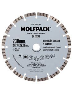 Disco Diamante Hormigon Armado / Granito Ø 230 mm. Segmento Diamantado 10 mm.