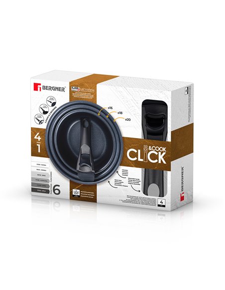 Set 3 cazos (16+18+20cm) click & cook bergner