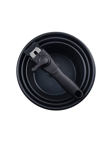 Set 3 cazos acero inoxidable click & cook bergner
