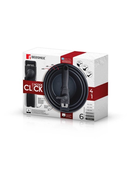 Set 3 cazos acero inoxidable click & cook bergner