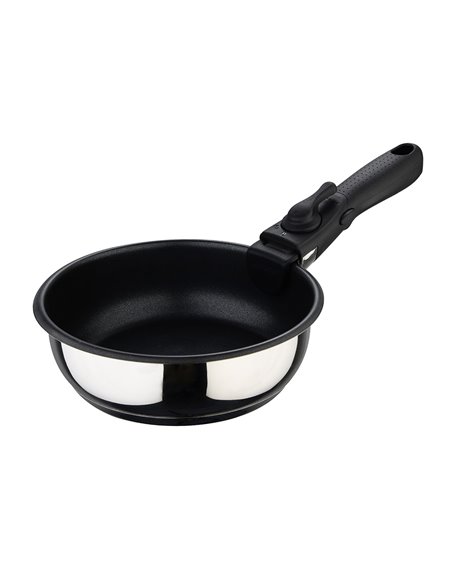 Conjunto de 3 Frigideiras (Ø18x6cm/Ø20x6cm/Ø24x6,5cm) Aço Inox Click & Cook Bergner