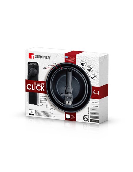 Set 3 sartenes acero inoxidable click & cook bergner