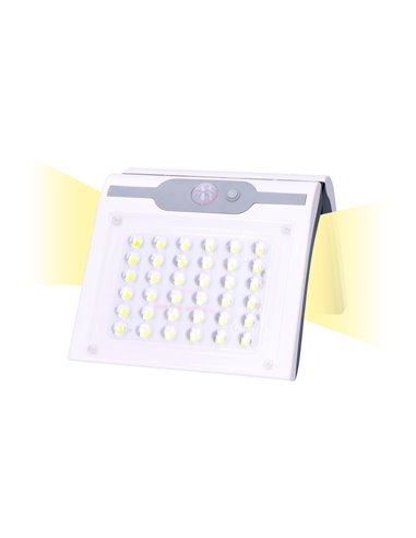 Aplique solar 2w 220lm 6500k com sensor cor branca EDM