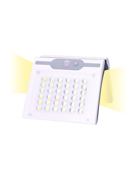 Aplique solar 2w 220lm 6.500k con sensor color blanco edm