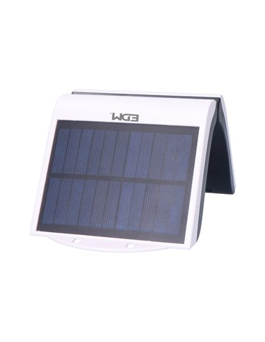 Aplique solar 2w 220lm 6.500k con sensor color blanco edm