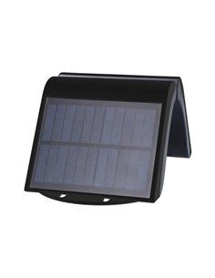 Aplique solar 2w 220lm 6.500k con sensor color negro edm 2