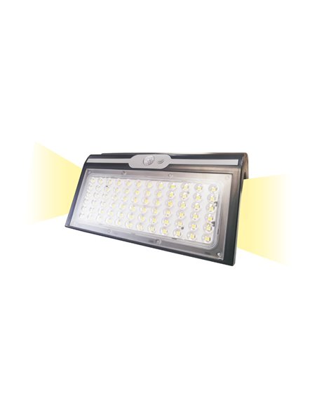 Aplique solar 6w 430lm 6500k com sensor Cor Preto EDM