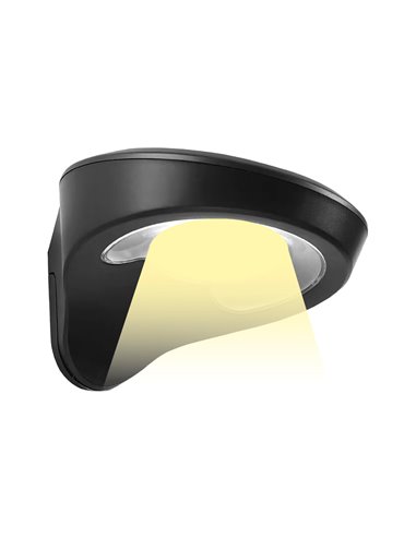 Aplique solar 1,8w 155lm 6.500k con sensor color negro edm