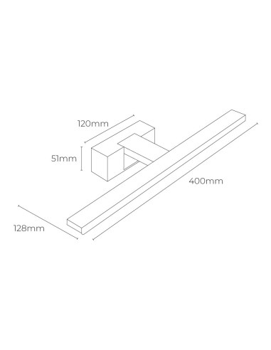 Lámpara de pared led 8w 800lm 4.000k 40x12,8x5,10cm edm