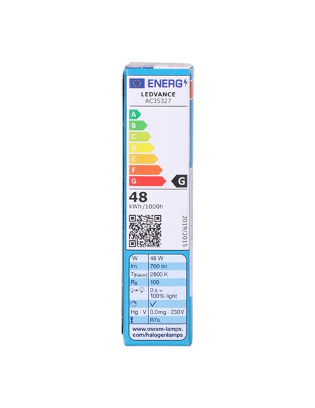 S.of. bombilla halogena lineal 78mm haloline pro 48w 220v (equ. 60w) osram
