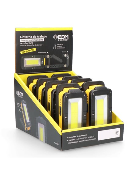 Linterna recargable led con base 500lm edm