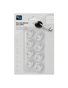 Mini clip adhesivo para cables transparente inofix