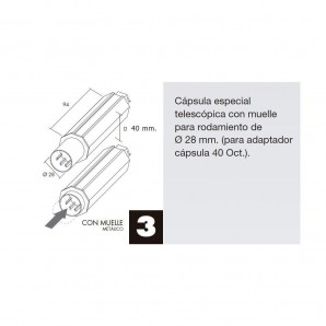 Capsula Persiana Telescopica Sin Espiga Para Eje 40 mm. 2