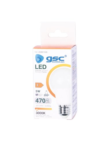 Lámpara LED estándar A60 5W E27 3000K