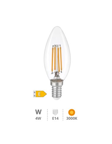 Bombilla de LED vela Serie Oro 4W E27 3000K