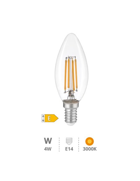 Bombilla de LED vela Serie Oro 4W E27 3000K