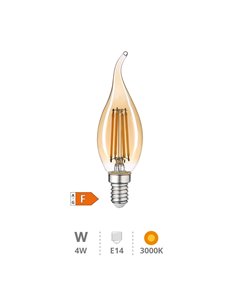 Lámpara LED vela soplo de viento Vintage 4W E14 3000K 2