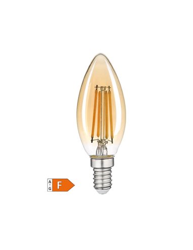 Lâmpada vela LED vintage 4W E14 2500K