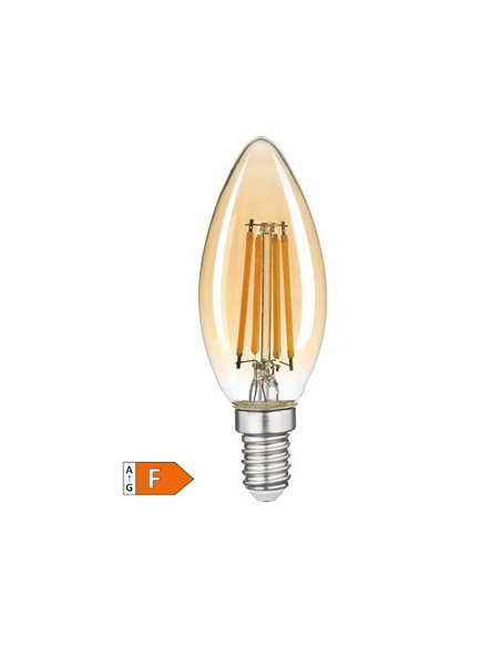 Lâmpada vela LED vintage 4W E14 2500K