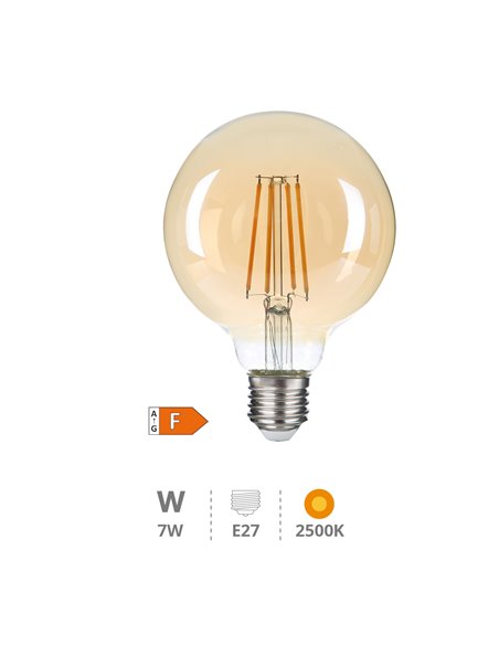 Lâmpada LED globo vintage G80 7W E27 2500K