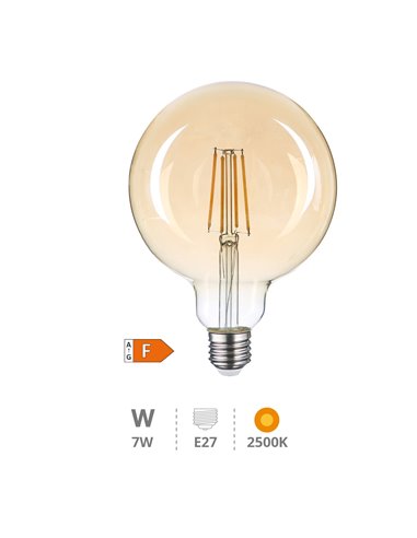 Bombilla de LED globo G125 Vintage 7W E27 2500K