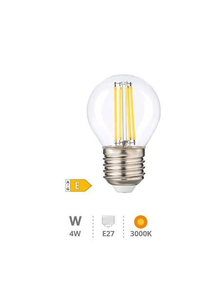 Lámpara LED esférica Serie Oro 4W E27 3000K