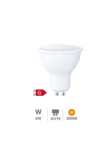 Lámpara LED dicroica 6W GU10 3000K regulable