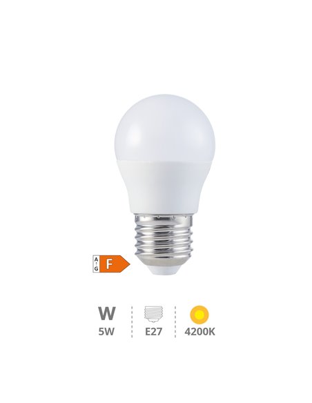 Lámpara LED esférica 5W E27 4200K