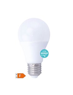 Lámpara LED estándar con sensor presencia + crepuscular 9W E27 6000K