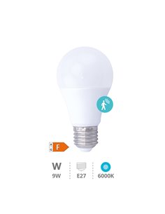 Lámpara LED estándar con sensor presencia 9W E27 6000K 2