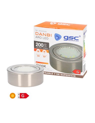 Aro empotrable y superficie redondo Danbi 3W 3000K