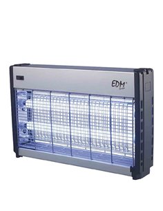 Matador de insetos eletrônico profissional 2x15W 100m² 9x10x31cm Cromo/Preto EDM 2