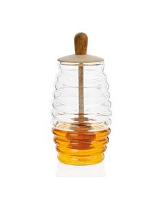 Tarro de miel vidrio/madera ø5,5x15,5cm MS66068 Andrea House