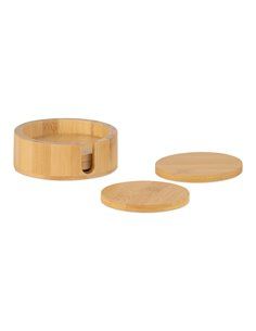 Posavasos de bambú con soporte ø11x4cm MS72076 Andrea House 2
