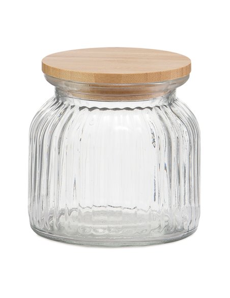 Bote cocina de vidrio y bambú 600ml MS72136 Andrea House