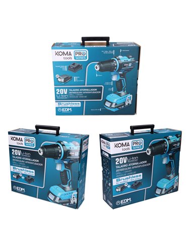 Kit taladro atornillador 20V Brushless Koma Tools Pro Series Battery