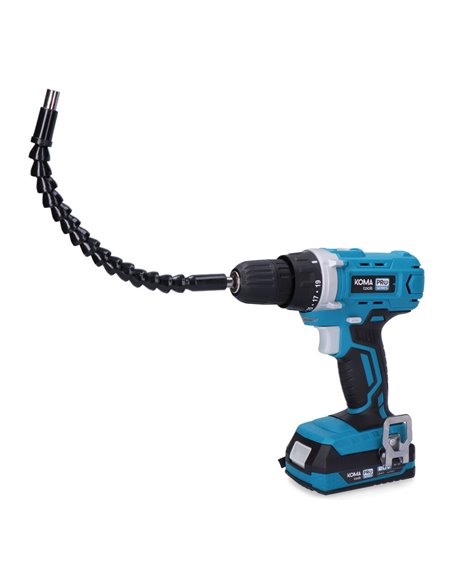 Kit taladro atornillador con 40 accesorios 20V con batería y cargador Koma Tools