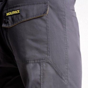 Calça Curta de Trabalho Cinza/Amarela Tamanho 42/44 M