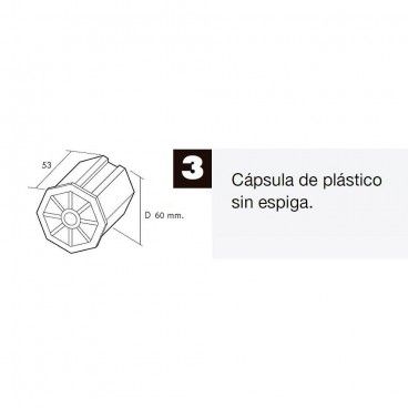 Capsula Persiana Plastico Sin Espiga Para Eje 60 mm.