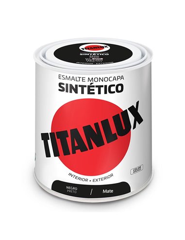 Esmalte sintético monocapa mate negro 250ml Titanlux 5809005