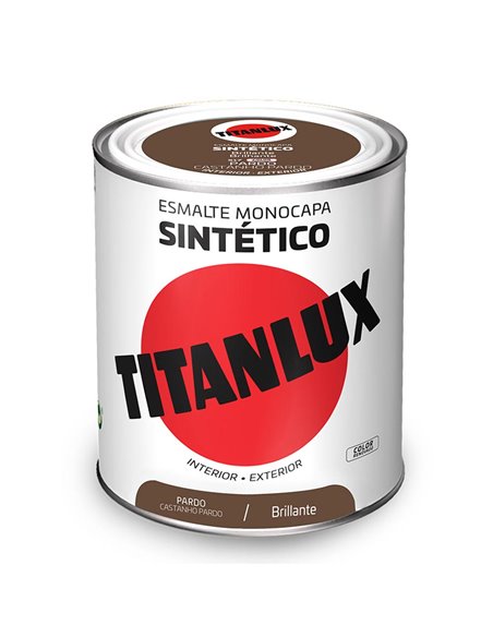 Esmalte Sintético Monocoat Marrom Brilhante 750ml Titanlux
