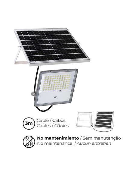 Foco proyector LED solar 200W 1.500lm 6.500K IP65 EDM