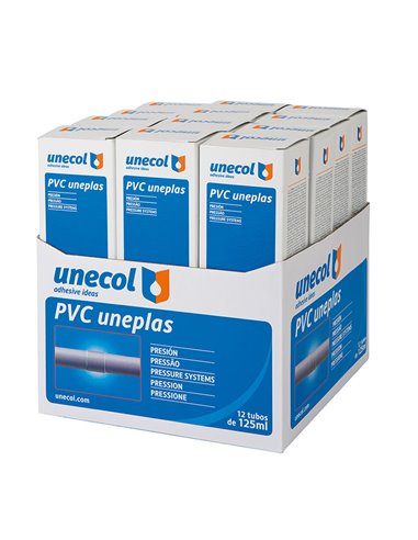 PVC Uneplas, tubo aluminio 125ml estuche + dispensador A2026 Unecol
